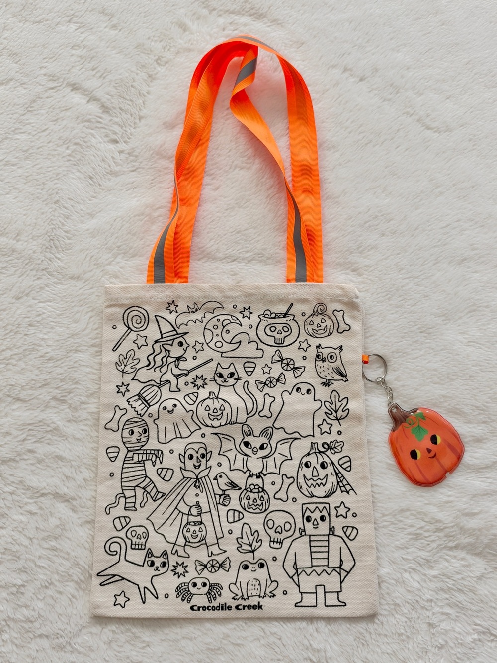 Crocodile Creek Halloween Treat Bag Color Your Own with Pumpkin Light